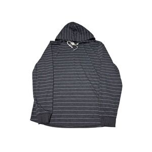 Marine Layer Mens Striped Lightweight Hoodie Grey Blue Pullover S 14649